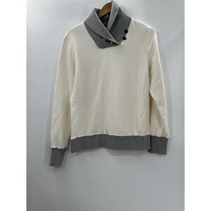 Mens GUIDEBOAT - Cardigan Sweater White Grey Large